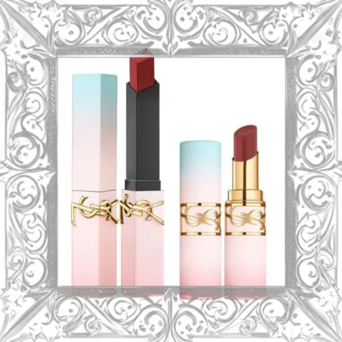 (Nhập Khẩu) Set Son Yves Saint Laurent YSL The Slim 1966 Đỏ Đất + Loveshine Candy Glow 7B Hồng Nude Valentine's Day 353518 Chính Hãng