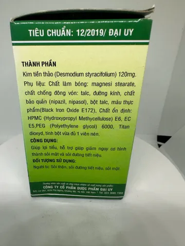 Viên uống Kim Tiền Thảo Đại Uy - Giúp lợi tiểu, giảm nguy cơ sỏi mật và sỏi đường tiết niệu từ thảoo dượcc