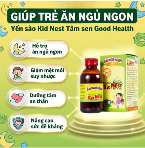 Giúp bồi bổ sức khỏe cho trẻ Yến sào Kid Nest Tâm Sen (150ml)
