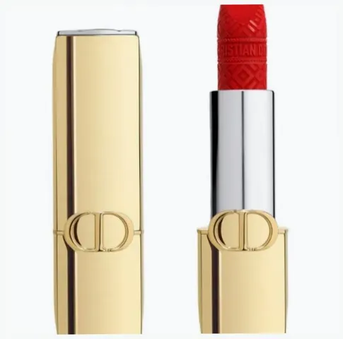 (Hàng Chất) Son Lì Dior Rouge Lipstick Limited Edition Golden Case 772 Velvet Finish Màu Đỏ Tươi Nội Địa Cao Cấp