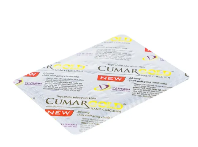 Viên hỗ trợ bảo vệ niêm mạc dạ dày CumarGold Nano Curcumin New CVI (4 vỉ x 10 viên)