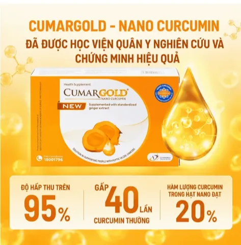 Viên hỗ trợ bảo vệ niêm mạc dạ dày CumarGold Nano Curcumin New CVI (4 vỉ x 10 viên)