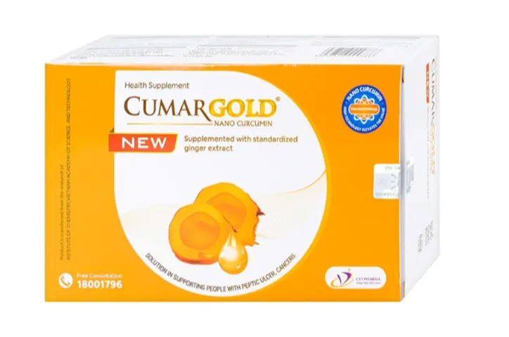 Viên hỗ trợ bảo vệ niêm mạc dạ dày CumarGold Nano Curcumin New CVI (4 vỉ x 10 viên)