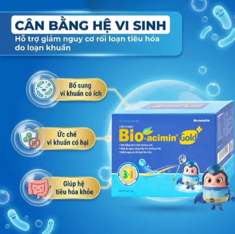 Cốm vi sinh hỗ trợ tiêu hóa Bioacimin Gold Meracine (30 gói)