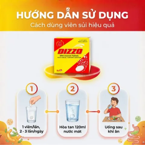 Viên sủi hỗ trợ tiêu hóa Dizzo Rv (12 vỉ x 4 viên)