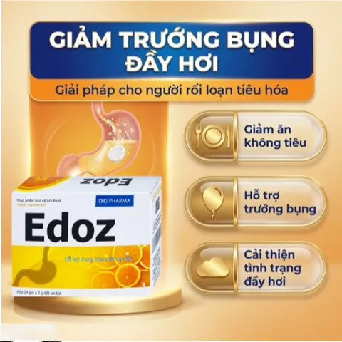Bột sủi bọt hỗ trợ trung hòa acid dạ dày Edoz DHG (24 gói x 2g)