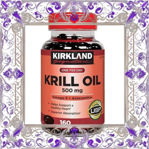 (Đẳng Cấp) Viên uống dầu tôm Kirkland Signature Krill Oil 500mg Hỗ trợ sức khỏe tim mạch từ tinh dầu nhuyễn thể Nam Cực, 160 viên Chính Hãng