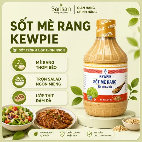 Sốt Mè Rang Kewpie Roasted Sesame Dressing & Marinade 887ml Chai Nước Sốt Salad Ướp Thịt-USA