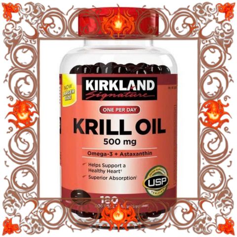 (Hàng Chất) Viên uống dầu tôm Kirkland Signature Krill Oil 500mg (180 viên) Hỗ trợ sức khỏe tim mạch và chức năng não bộ, Mỹ Nội Địa