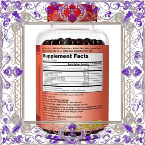 (Hàng Chất) Viên uống dầu tôm Kirkland Signature Krill Oil 500mg (180 viên) Hỗ trợ sức khỏe tim mạch và chức năng não bộ, Mỹ Nội Địa