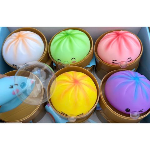 Đồ chơi nhựa Bánh bao squishy thổi bóng cực cool hót, cực vui nhộn
