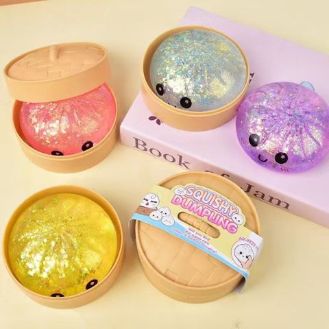Squishy bóp mềm - Bánh bao kim tuyến - Có Đèn