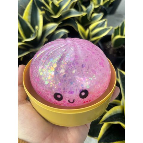Squishy bóp mềm - Bánh bao kim tuyến - Có Đèn