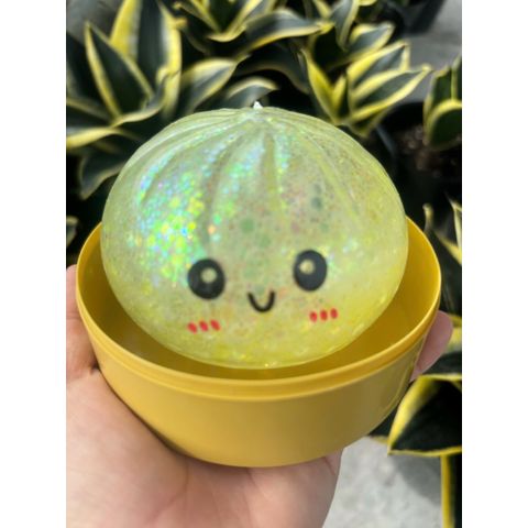 Squishy bóp mềm - Bánh bao kim tuyến - Có Đèn