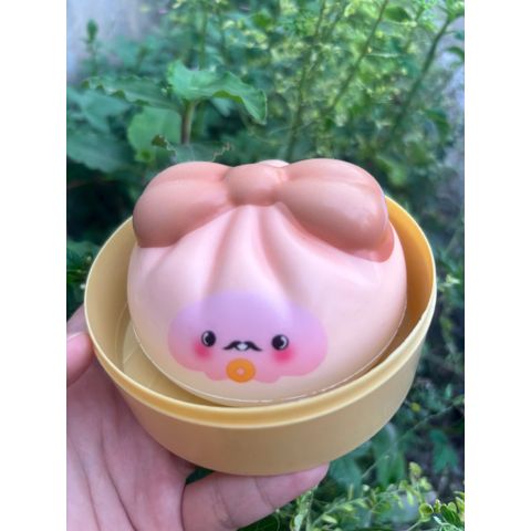 Squishy bánh bao có nơ, size lớn 11cm