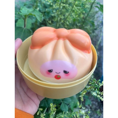 Squishy bánh bao có nơ, size lớn 11cm