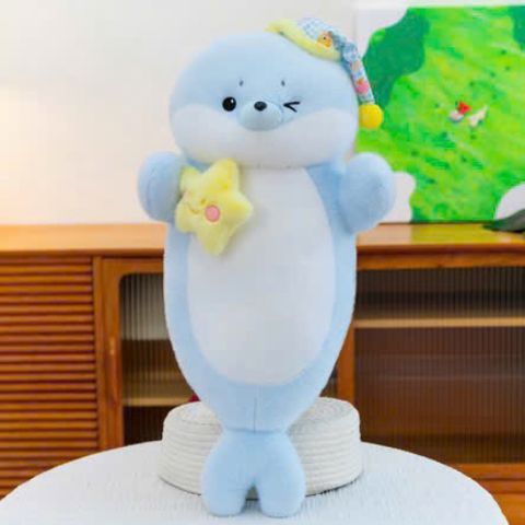 Gấu bông - thú nhồi bông size 60cm hải cầu xanh biển