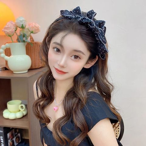 Cài tóc nữ hoạ tiết nơ chấm bi siêu thanh lịch, dịu dàng, trang nhã