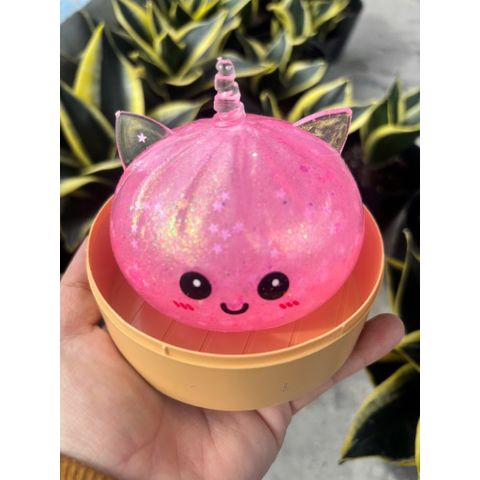 Đồ chơi nhựa - Squishy hình Bánh bao kim tuyến Có Tai