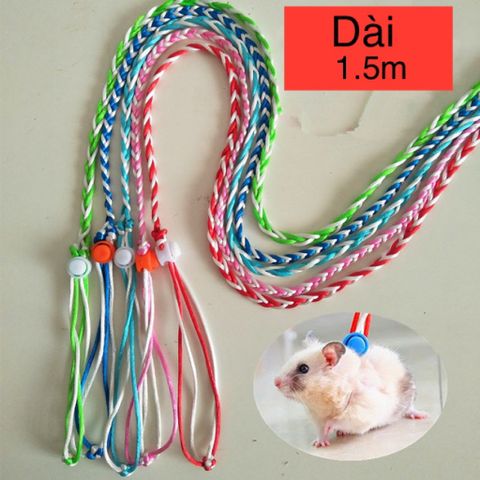 Dây dắt lụa mềm mịn cho chuột hamster, sóc, nhím, thỏ, bọ (60 màu tha hồ lựa)