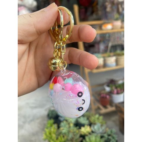 Móc khoá nước hình bánh bao trân châu đầy màu sắc cực cool