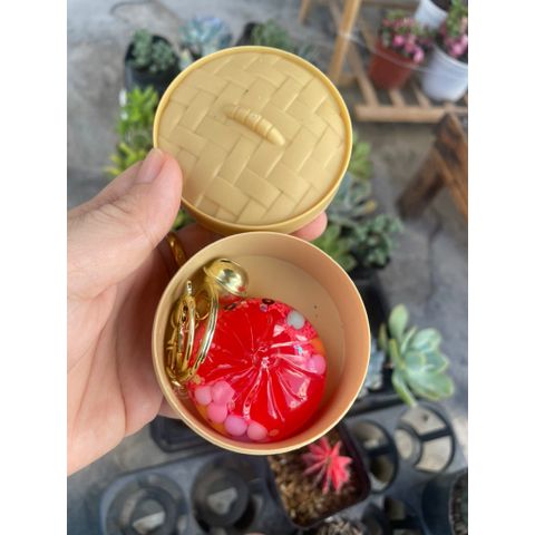 Móc khoá nước hình bánh bao trân châu đầy màu sắc cực cool