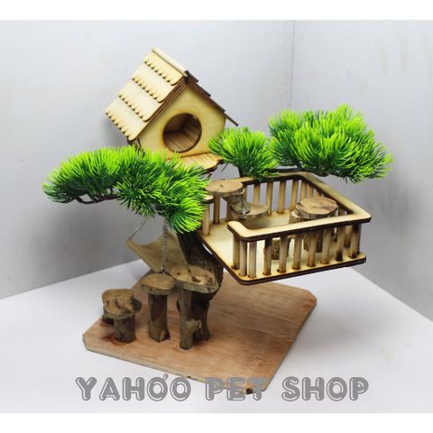 Nhà gỗ tổ chim có tầng trang trí hoặc nhà thú cưng