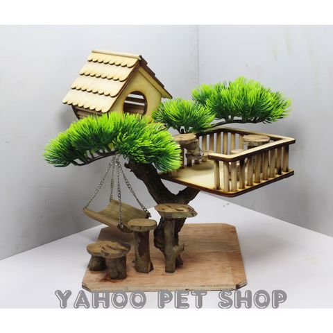 Nhà gỗ tổ chim có tầng trang trí hoặc nhà thú cưng
