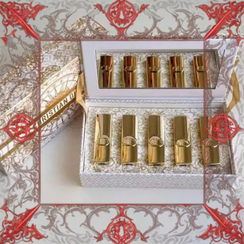 (Bản Mới) Set 5 Son Mini Dior Rouge Dior 1.5g Vỏ Vàng Sang Trọng Bộ Quà Tặng Chăm Sóc Sắc Đẹp Chính Hãng (Bản 2025) Nhập Khẩu