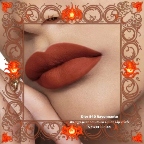 (Hàng Chuẩn) Son Dior Rouge Dior Couture Velvet 840 Rayonnante Son Môi Chính Hãng Màu Đỏ Gạch Sang Trọng, Đẳng Cấp, Dưỡng Ẩm Mịn Màng Đầy Đủ