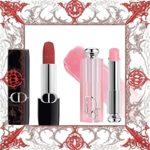 (Bản Mới) Set 2 Son Dior Rouge Dior Velvet Finish 720 Icone Đỏ Hồng Đất & Addict Lip Glow Balm 001 Pink Hồng Nhạt Chính Hãng Bộ Dưỡng Môi Sang Trọng Mẫu Mới