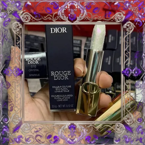 (Hàng Chất) Son Dior Rouge Dior Limited Edition 010 Crystal Sparkle Thỏi Son Sang Trọng Không Màu Có Ánh Nhũ,, Quà Tặng Độc Đáo Cao Cấp