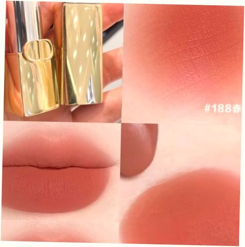 (Cao Cấp) Son Dior Rouge Dior Lipstick Màu 188 Cam Đất Limited Edition Golden Case Sang Trọng, Quyến Rũ, Chính Hãng Mẫu Mới Chính Hãng