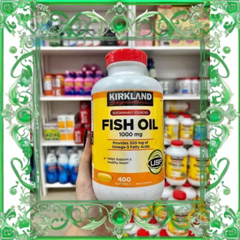 (Đẳng Cấp) Viên uống dầu cá Kirkland Signature 1000mg 400 viên Thực phẩm chức năng bổ sung Omega-3 chính hãng Chính Hãng