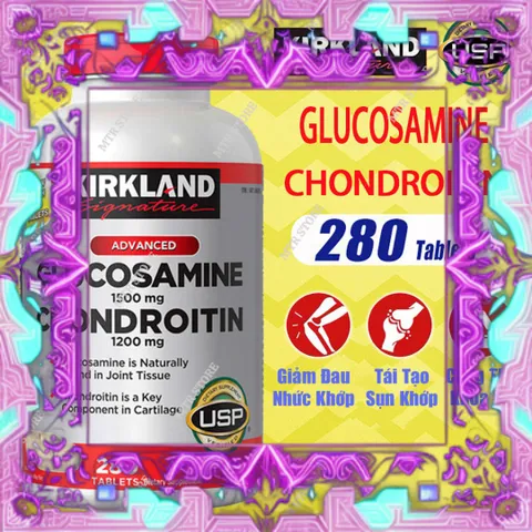 (Loại Tốt) Viên Uống Bổ Xương Khớp Kirkland Glucosamine Chondroitin 1500mg Hỗ Trợ Sức Khỏe Xương Khớp, 280 Viên Mỹ Chính Hãng Đầy Đủ