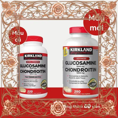 (Loại Tốt) Viên Uống Bổ Xương Khớp Kirkland Glucosamine Chondroitin 1500mg Hỗ Trợ Sức Khỏe Xương Khớp, 280 Viên Mỹ Chính Hãng Đầy Đủ