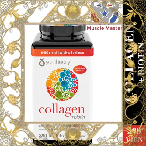 (Loại Tốt) Viên Bổ Sung Collagen + Biotin Youtheory 390 Viên Giúp Đẹp Da, Tóc, Móng Thực Phẩm Chức Năng Chính Hãng