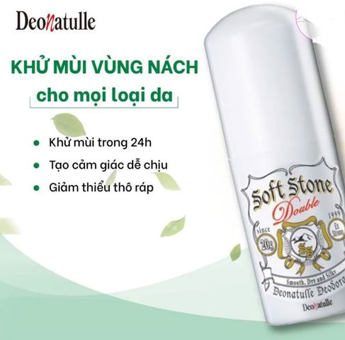 Lăn Khử Mùi Đá Khoáng Soft Stone Deonatulle 20g Nhật Bản - Chống Mùi Đỉnh Cao, Khô Thoáng Suốt Ngày, Dành Cho Mọi Loại Da
