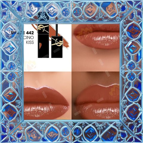 (Hàng Chất) Son Kem YSL The Inks Vinyl Cream 442 Cappucino Kiss Màu Cam Đất Chính Hãng Cho Đôi Môi Mịn Màng và Rực Rỡ Mẫu Mới