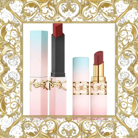 (Bản Mới) Set Son Yves Saint Laurent YSL The Slim 1966 Đỏ Đất + Loveshine Candy Glow 7B Hồng Nude Bộ Đôi Son Cao Cấp Chính Hãng Cho Ngày Lễ Tình Nhân Nội Địa