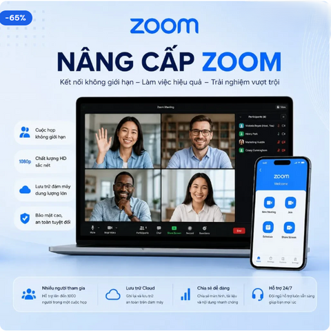 Nâng Cấp Tài Khoản Chính Chủ Zoom Pro 100 Người - 1 Tháng
