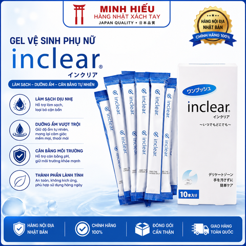 Gel Vệ Sinh Phụ Nữ INCLEAR Nội Địa Nhật – Hỗ Trợ Vệ Sinh Dịu Nhẹ, Giữ Cảm Giác Khô Thoáng, Tươi Mát