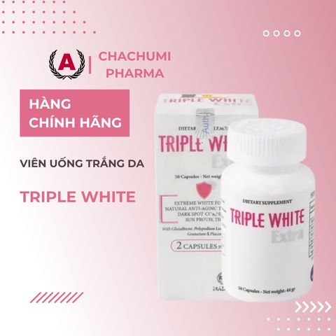 Viên Uống Triple White Trắng Sáng Da - Giảm Thâm, Chống Nắng, Bổ Sung Glutathione và Chiết Xuất Dương Xỉ Cho Da Khỏe Mạnh
