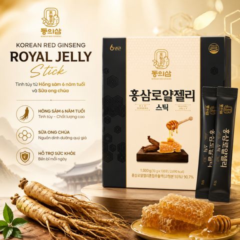[DongUiSam] Tinh Chất Hồng Sâm Mật Ong Hàn Quốc Royal Jelly Stick - 100 Gói