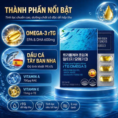 [Nature Life Health] Viên Dầu Cá Supercritical rTG Omega-3