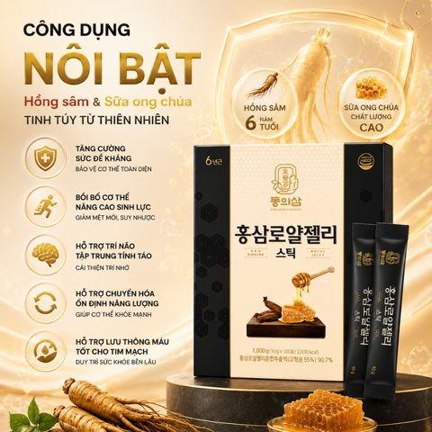 [DongUiSam] Tinh Chất Hồng Sâm Mật Ong Hàn Quốc Royal Jelly Stick - 100 Gói