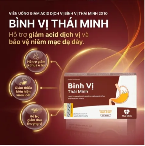 Viên uống giảm acid dịch vị Bình Vị Thái Minh (2 vỉ x 10 viên)
