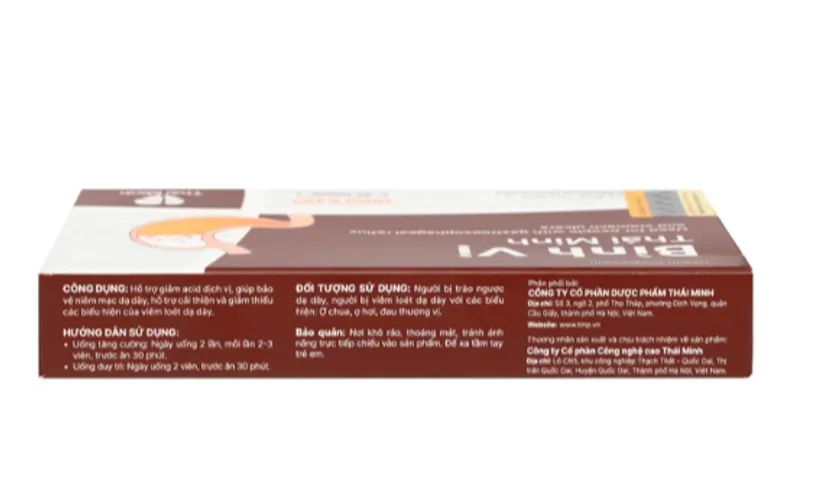 Viên uống giảm acid dịch vị Bình Vị Thái Minh (2 vỉ x 10 viên)