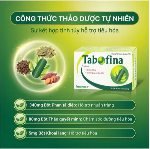 Viên hỗ trợ giảm nguy cơ táo bón Tabofina Traphaco (3 vỉ x 10 viên)