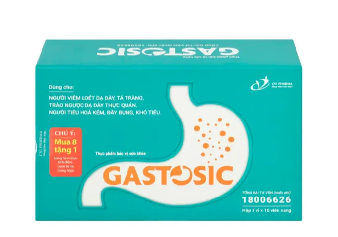 Viên giúp tiêu hóa Gastosic CVI (3 vỉ x 10 viên)